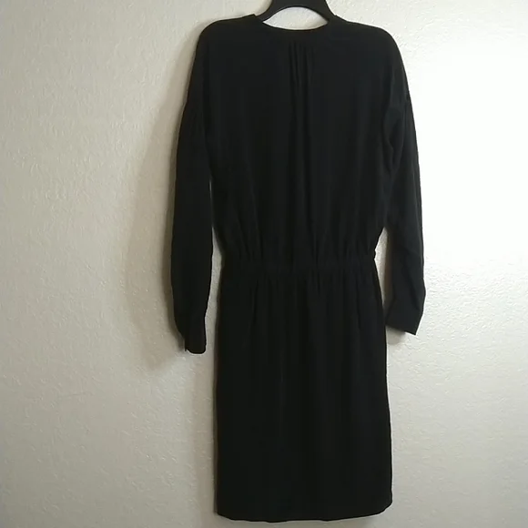Vince Shirred Sleeve Silk drawstring Casual Dress sz M